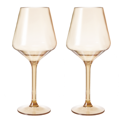 Saint Tropez Acrylic Stemmed Wine Glassware, Set of 2
