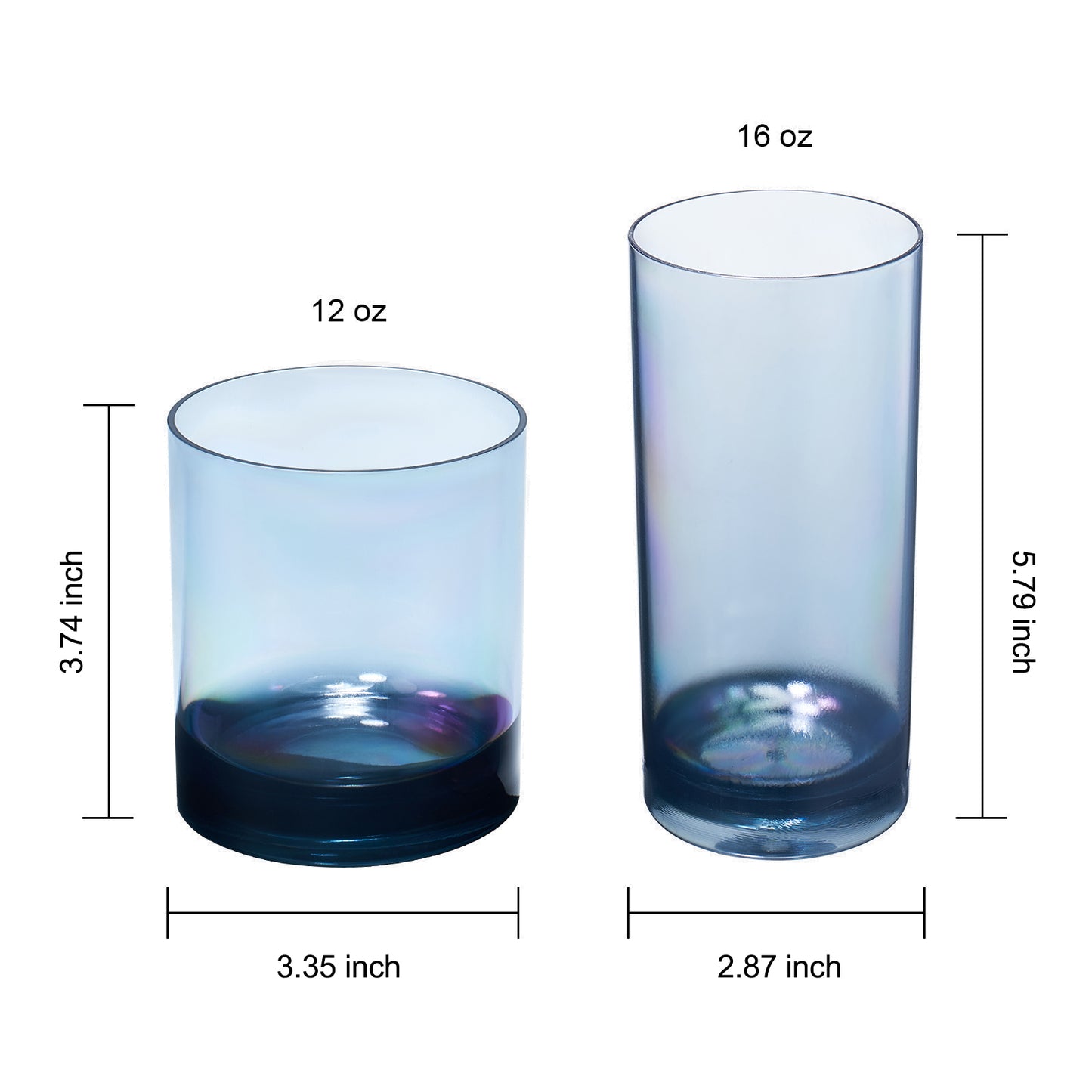 Eze Acrylic Lowball & Highball Glassware, Set of 8