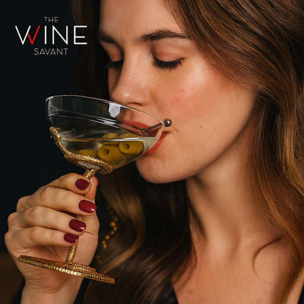Snake Serpent Cocktail Glasses - 2 Set Gold Design Unique Reptile Inspired Barware - Themed Parties Gothic Décor Snake Lover Gifts or Spooky Drinking Glasses Perfect for Mixed Drinks and Entertaining