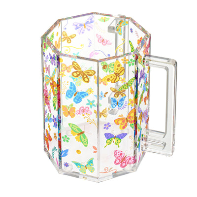 Butterfly Lucite Acrylic Washing Cup with Dual Handles