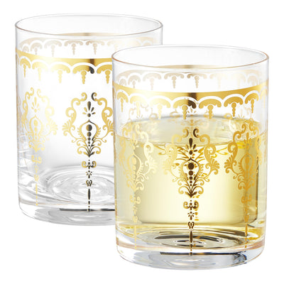 Moroccan Whiskey & Cocktail Tumbler Glass | Clear | Set of 2