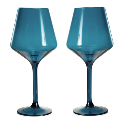 Saint Tropez Acrylic Stemmed Wine Glassware, Set of 2