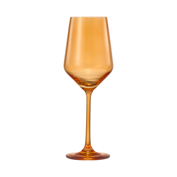 Rhea Stemmed Wine Glassware, Set of 6, Amber