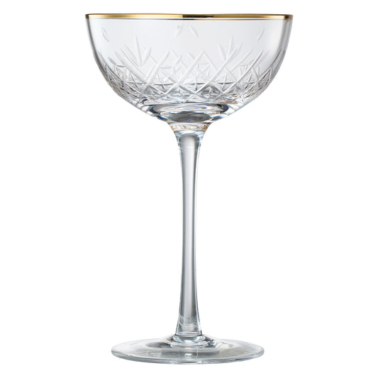 Basilica Champagne Coupe Cocktail Glassware, Set of 2