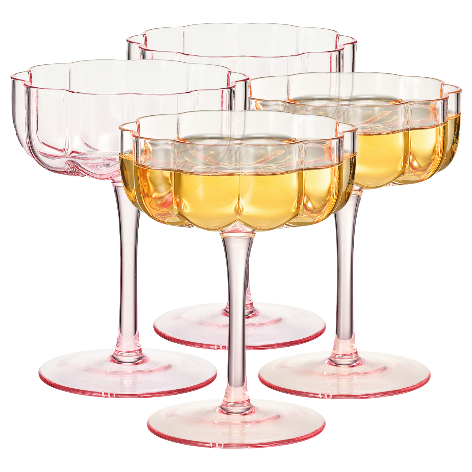 Set of 4 Crystal Glasses // Delicate Stemware // good Champagne Glasses // Cocktail Glasses