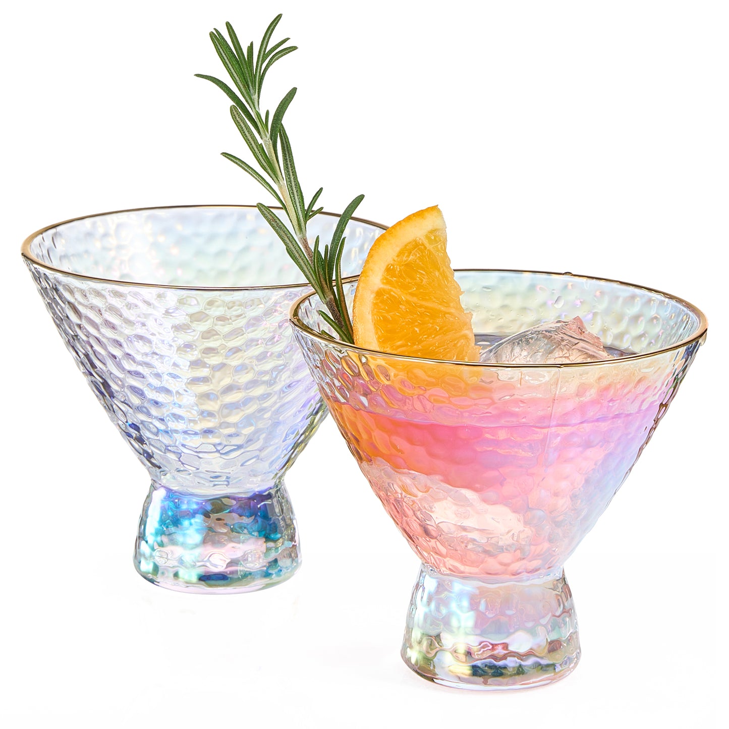 Dulce Stemless Martini Glassware, Set of 2