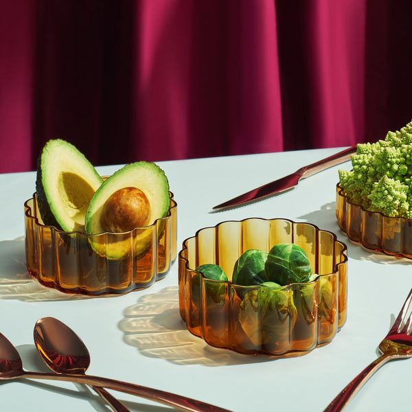 Flower Plate Glassware, Set of 2