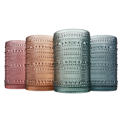 Tonal Hobnail Highball Glassware, Set of 4