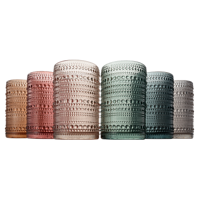 Tonal Hobnail Highball Glassware, Set of 6