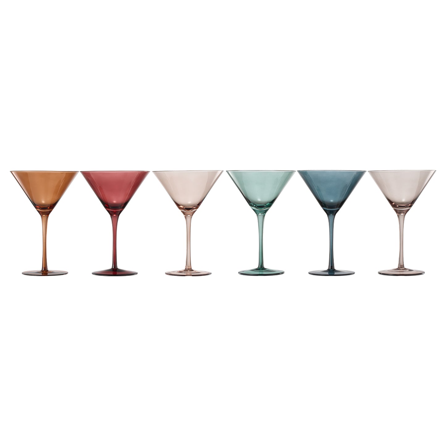 Tonal Martini Glassware, Set of 6