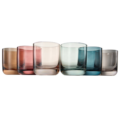 Tonal Lowball Whiskey Glassware, Set of 6