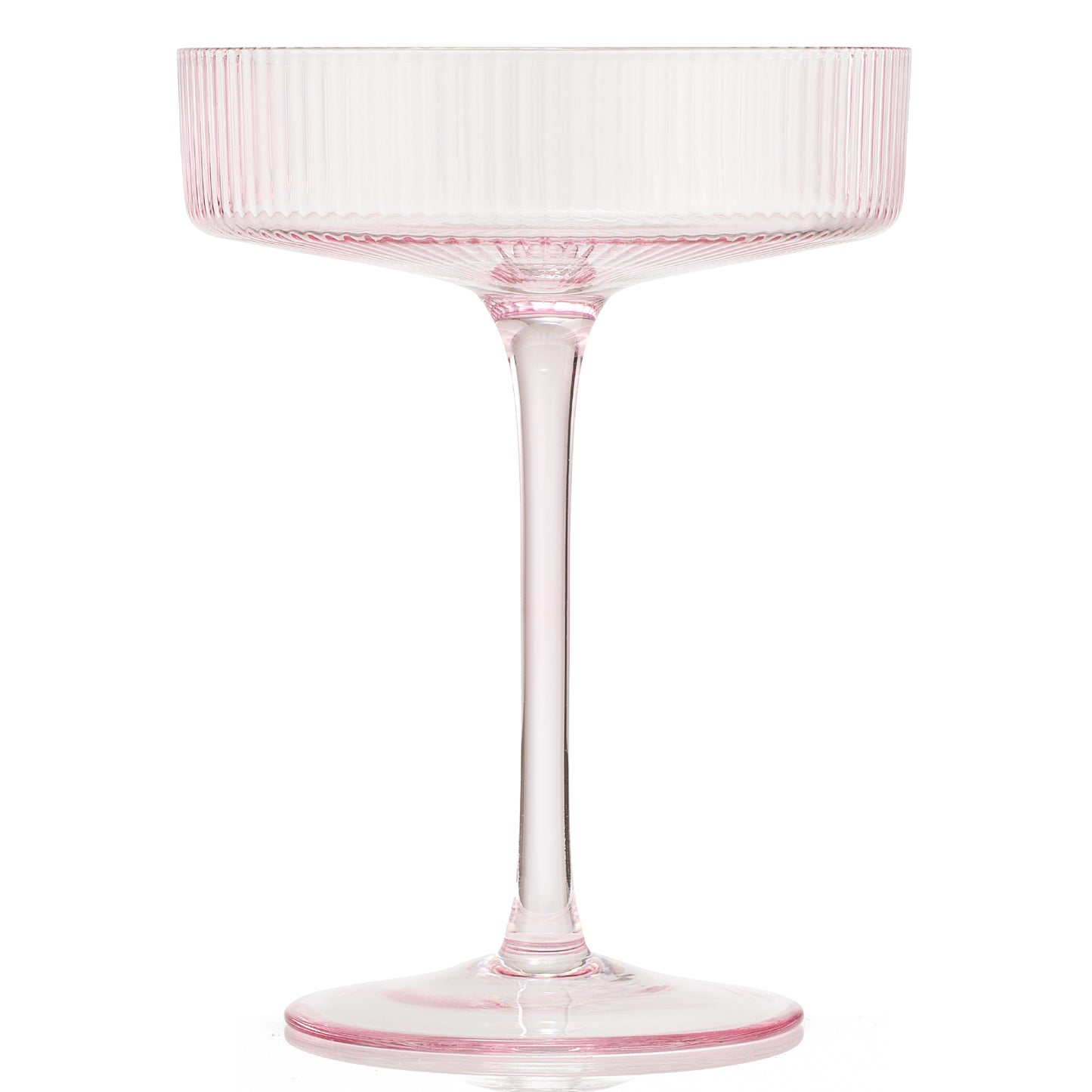 Como Ribbed Champagne Coupe Cocktail Glassware, Set of 2