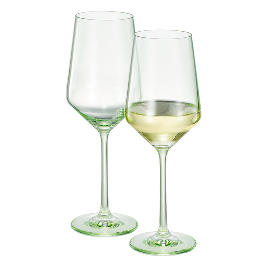 Monet Wine Glassware, Green, Set of 2