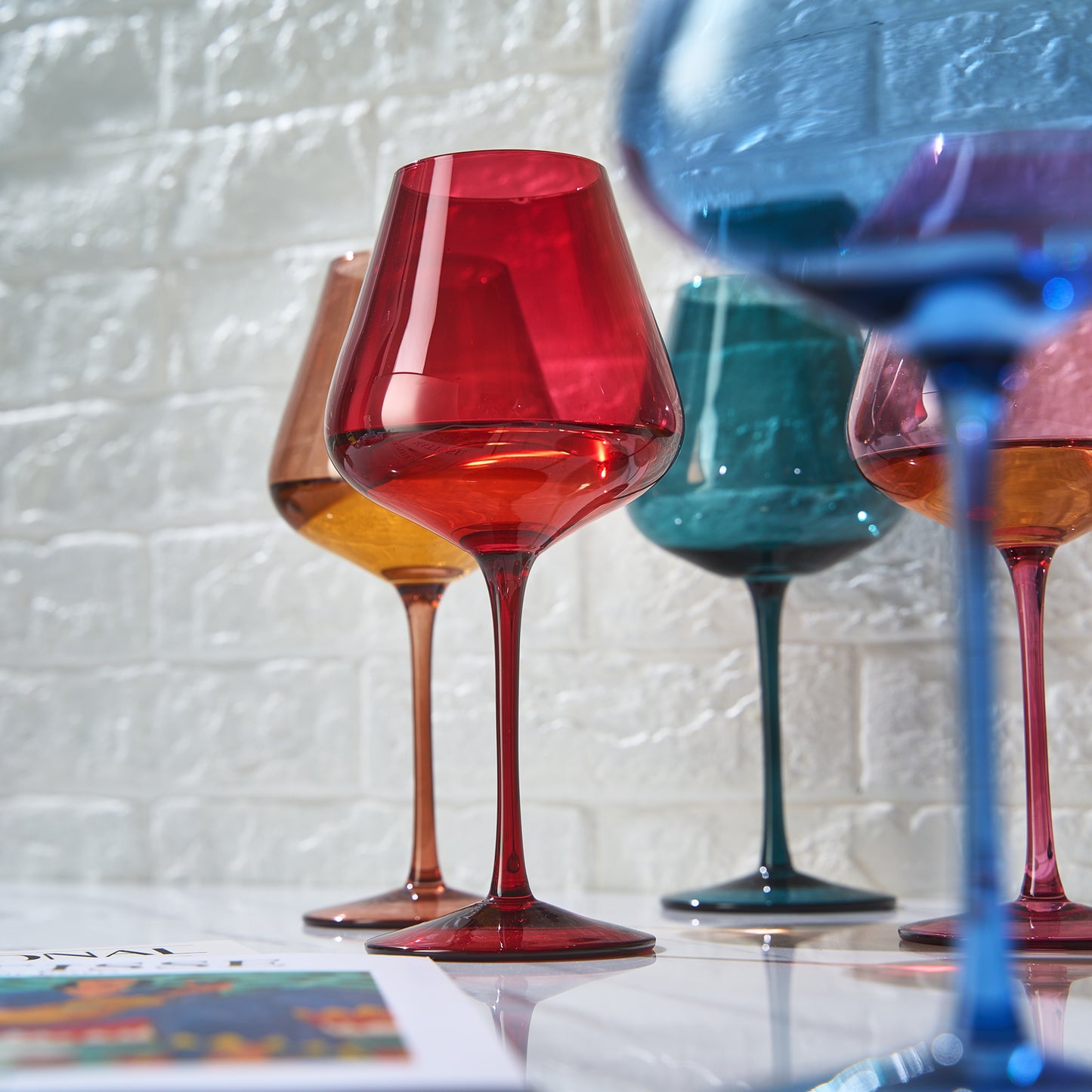 Stagioni Wine Glassware, Set of 5, "May Flowers"