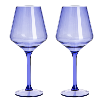 Saint Tropez Acrylic Stemmed Wine Glassware, Set of 2