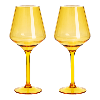Saint Tropez Acrylic Stemmed Wine Glassware, Set of 2