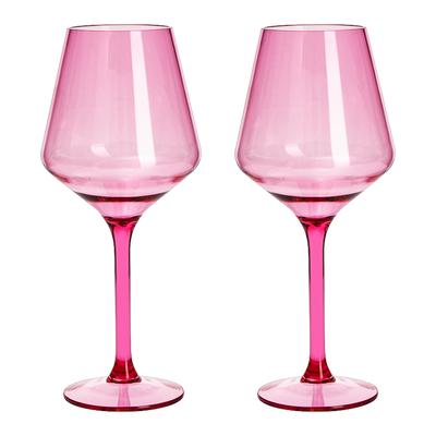 Saint Tropez Acrylic Stemmed Wine Glassware, Set of 2