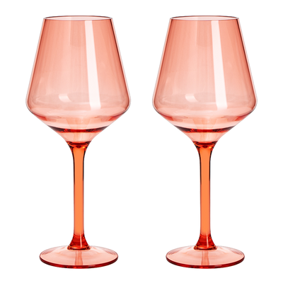 Saint Tropez Acrylic Stemmed Wine Glassware, Set of 2