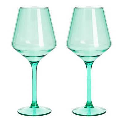 Saint Tropez Acrylic Stemmed Wine Glassware, Set of 2