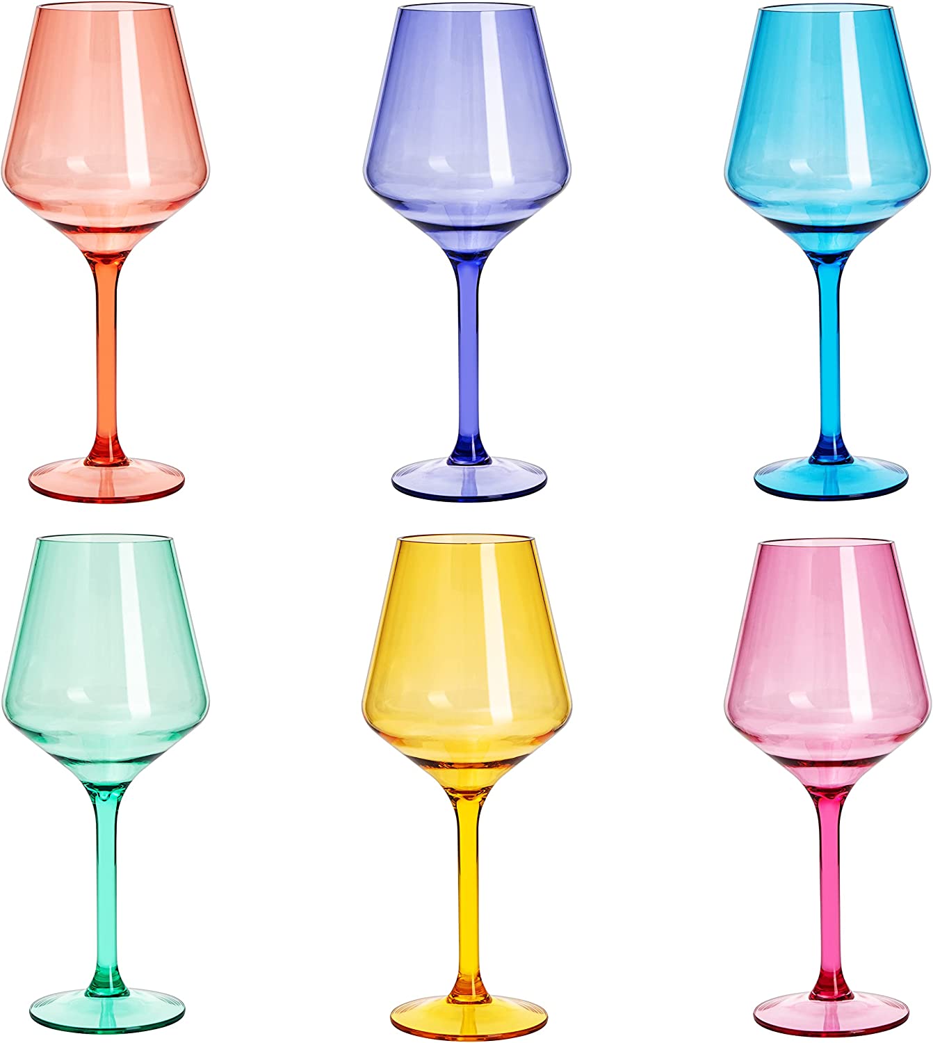 Madrid Wine Glassware, Unbreakable Acrylic, Set of 6