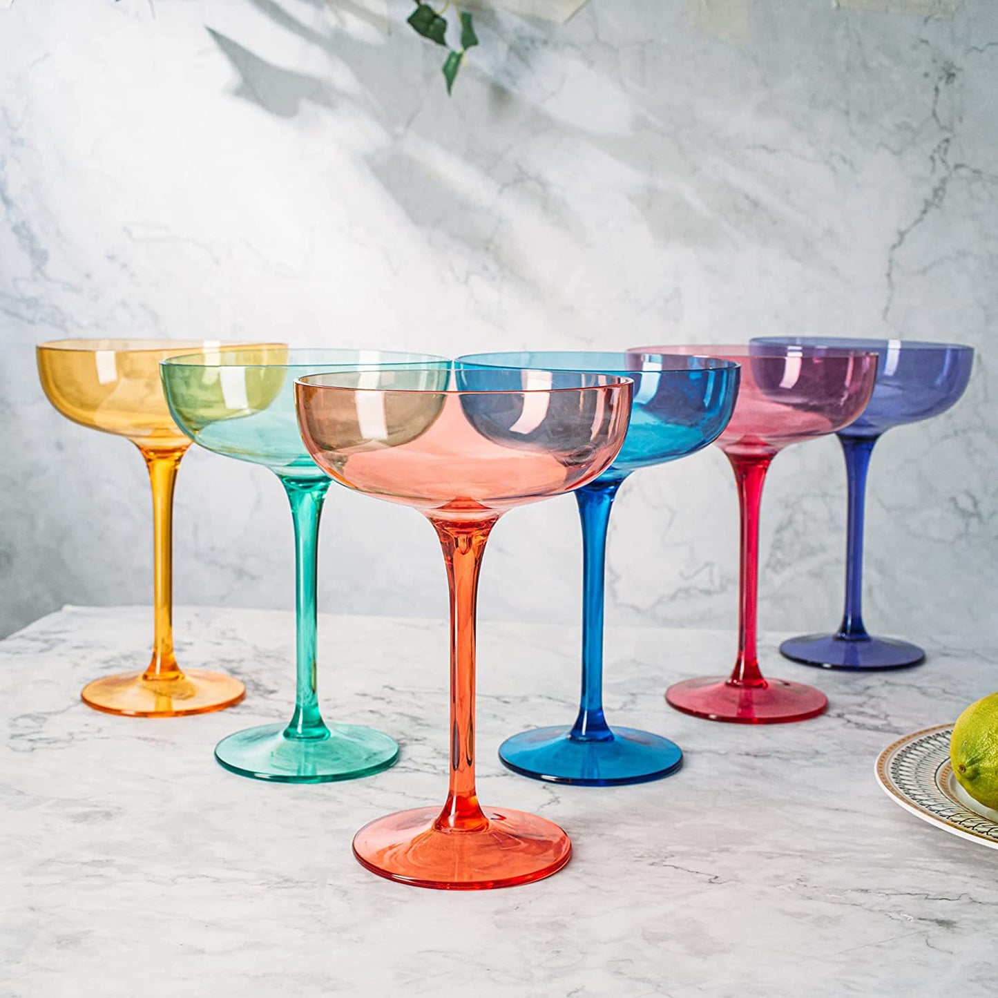 Madrid Coupe Cocktail Glassware, Unbreakable Acrylic, Set of 6