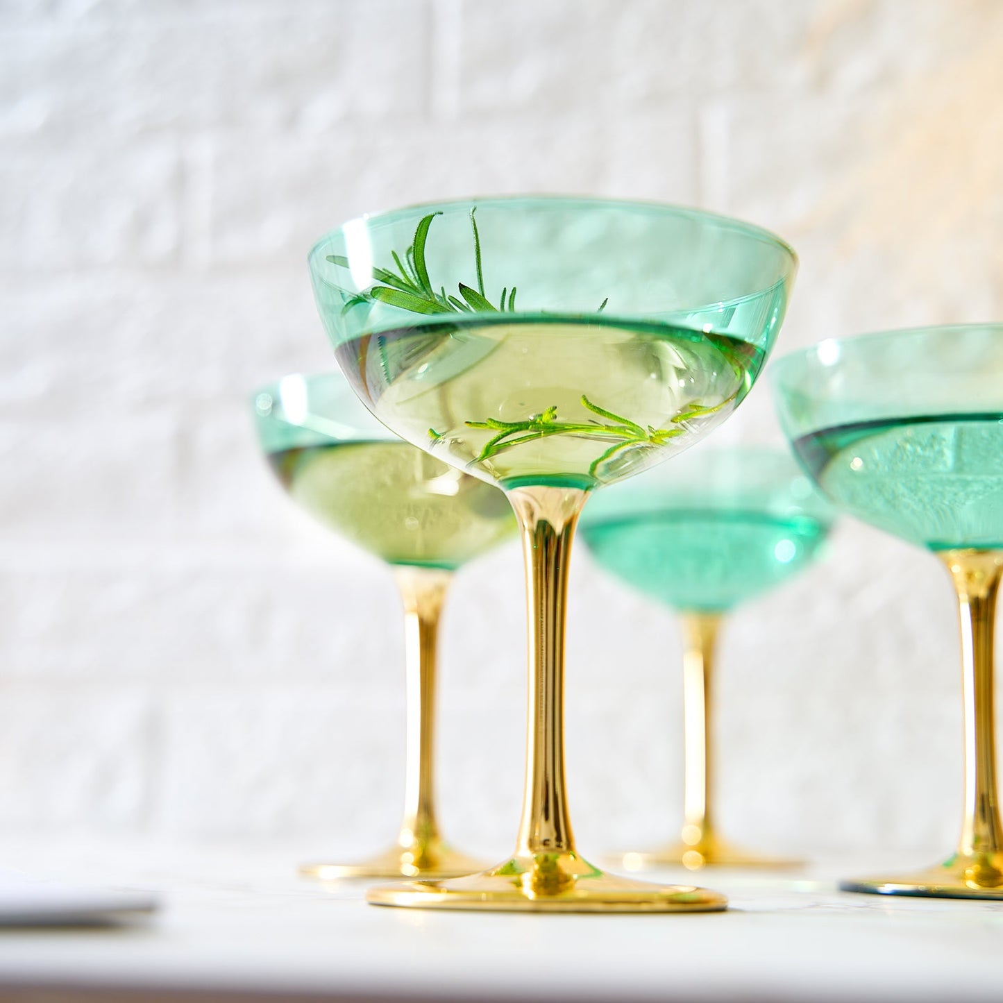 Deco Champagne Coupe Cocktail Glassware, Set of 4