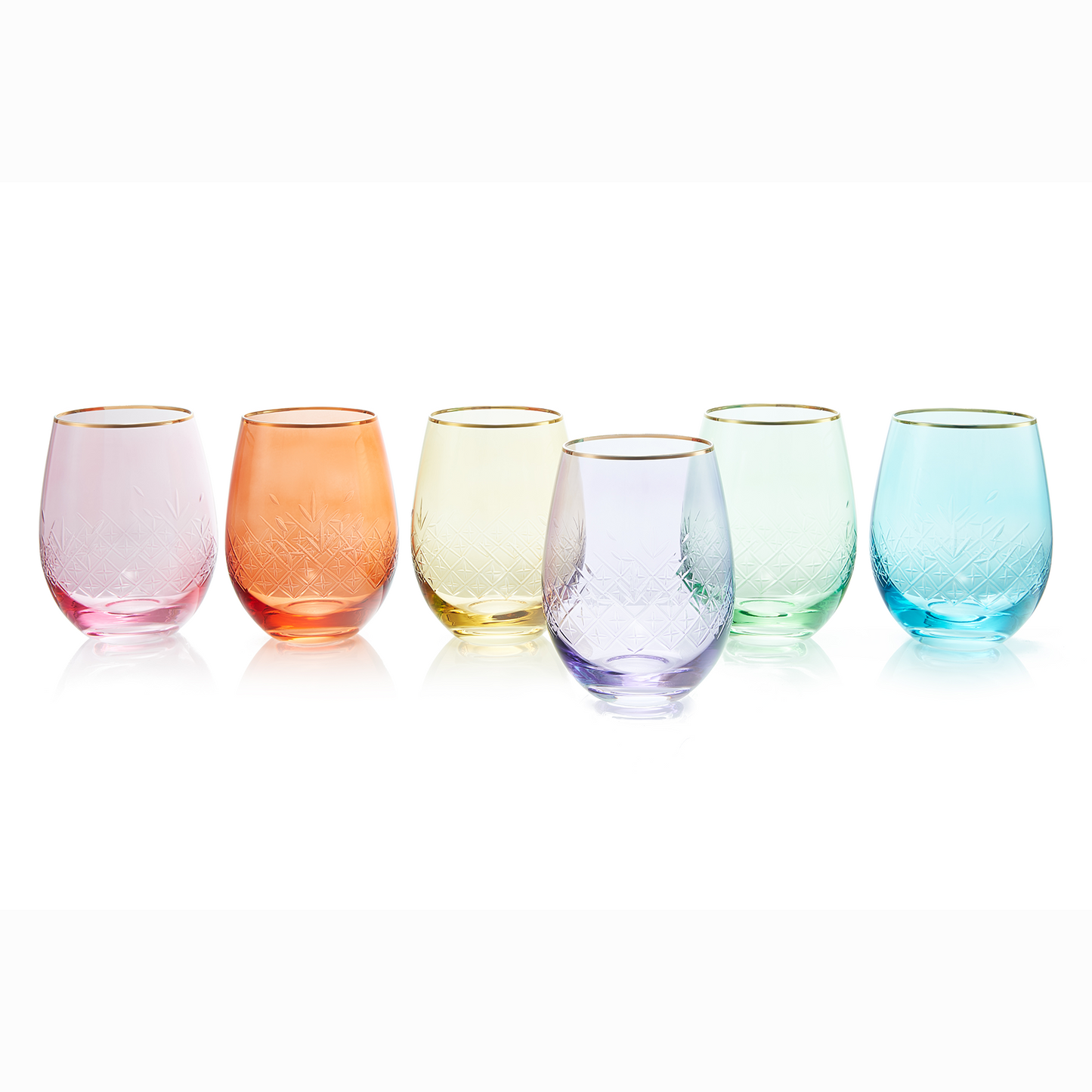 Bellissimo Stemless Wine Glassware, Set of 6