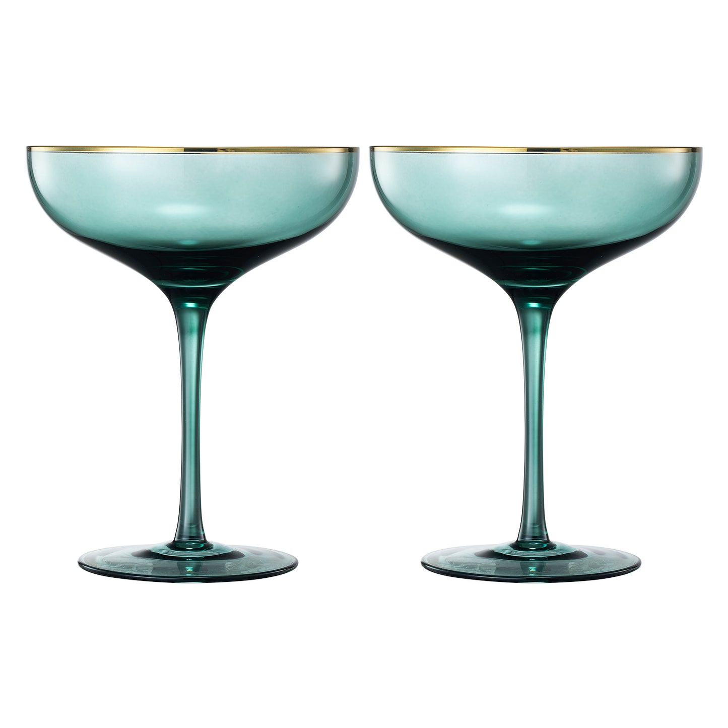 Palazzo Coupe Cocktail Glassware, Set of 2, Green