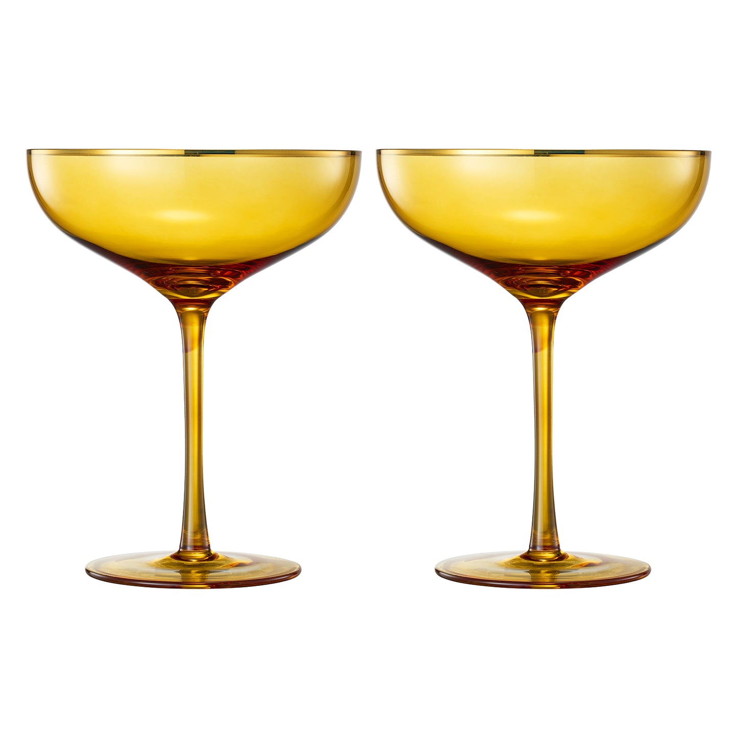 Palazzo Coupe Cocktail Glassware, Set of 2, Yellow