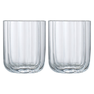 Wave Lowball Glassware, Clear, Set of 2