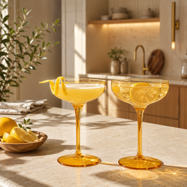 Glasses | Set of 2 | Large Plastic Coupe Glasses 15oz