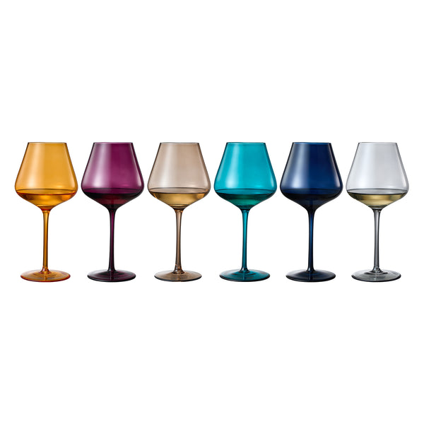 Stagioni Stemmed Wine Glassware, Set of 6, 