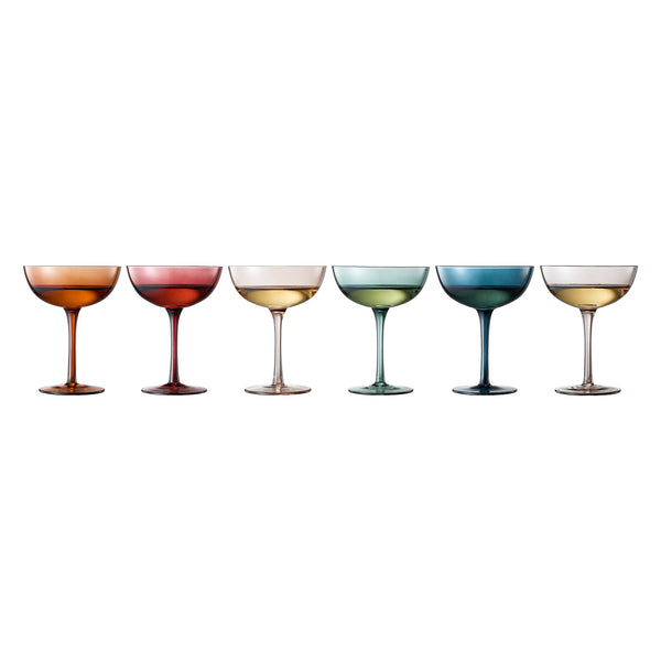 Tonal Champagne Coupe, Cocktail Glassware, Set of 6