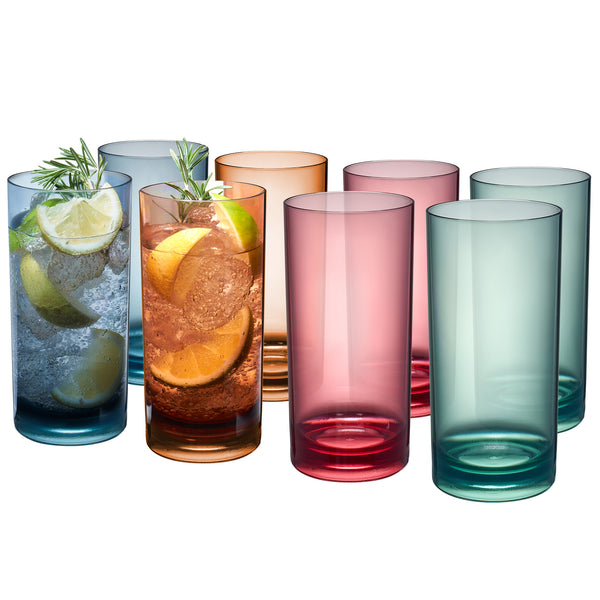 Eze Acrylic Highball Glassware, Set of 8