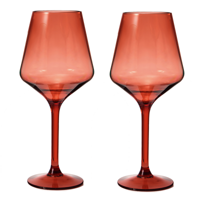 Saint Tropez Acrylic Stemmed Wine Glassware, Set of 2