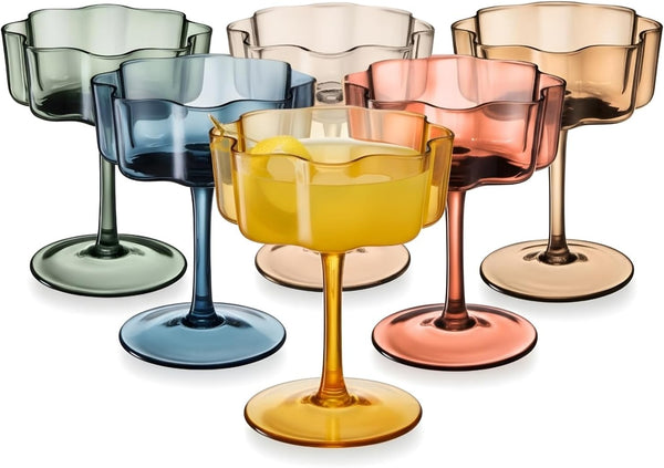 Eze Acrylic Champagne Coupe Cocktail Glassware, Set of 6