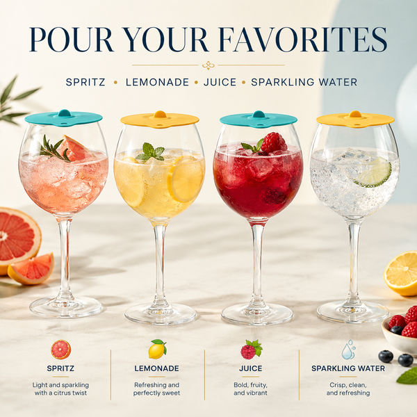 Floating Wine Glasses for Pool with Lids (Set of 4) – 21oz