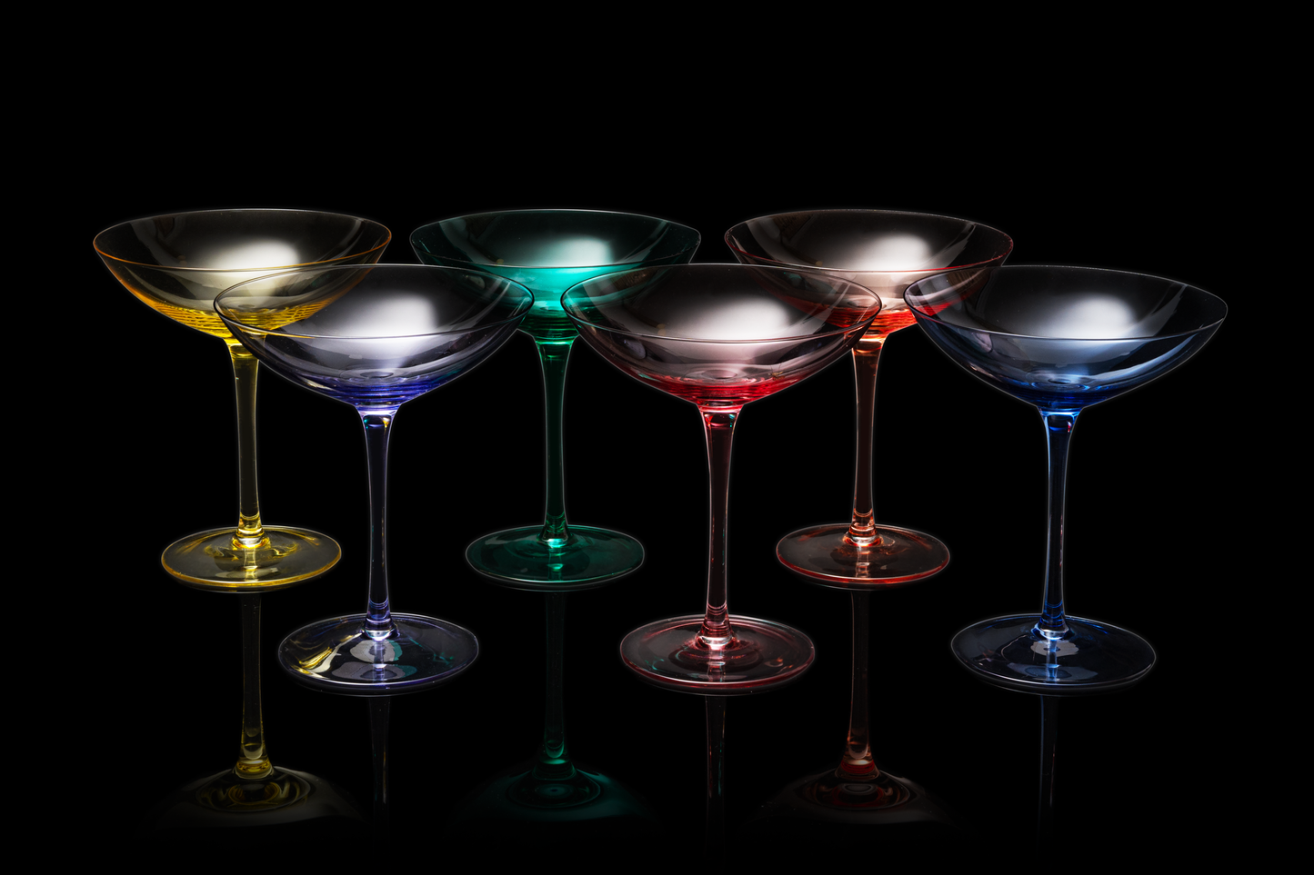 Corso Coupe Cocktail Glassware, Set of 6, Multicolor