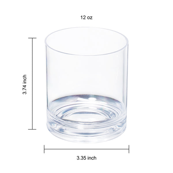 Barcelona Acrylic Lowball Tumbler Glassware, Set of 8