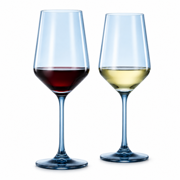 Tonal Stemmed Wine Glassware, Cloudy Blue, Set of 2