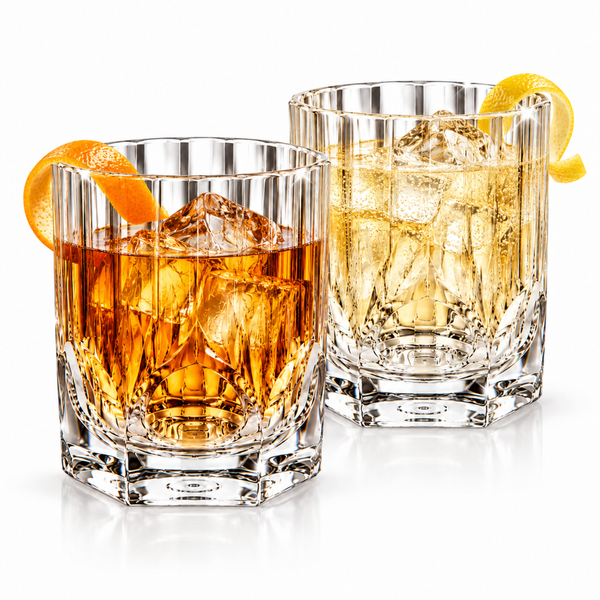 Acrylic Elegant Hexagonal Tumbler Set of 2