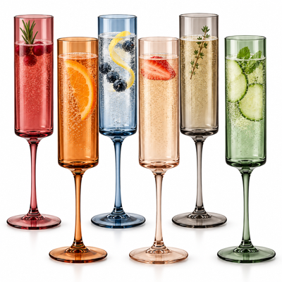 Tonal Champagne Flute Glassware, Set of 6