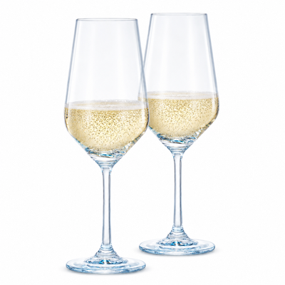 Monet Stemmed Wine Glassware, Blue, Set of 2
