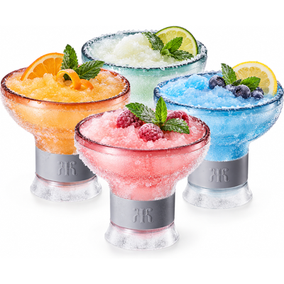 Eze Frozen Margarita & Cocktail Chiller Glasses, Acrylic, Set of 4