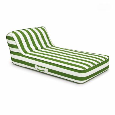 Green & White Striped Inflatable Pool Recliner Lounger – 69 Inch