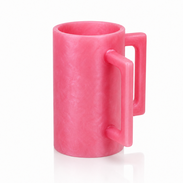 Khen Marbled Resin Washing Cup with Double Handles