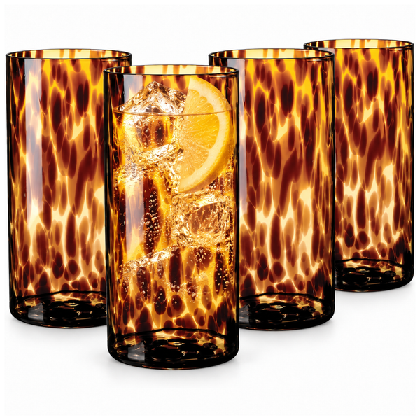Tortoise Highball Tumblers Set of 4