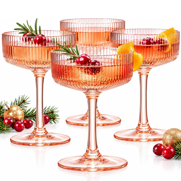 Madrid Acrylic Champagne Coupe Cocktail Glassware, Set of 4