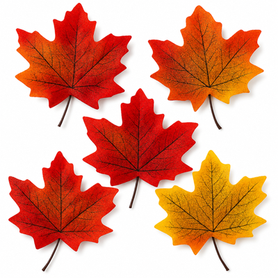 Artificial Maple Leaves 6 Colors Fall 150 PCS Winter, Summer Autumn Leaf Decorations