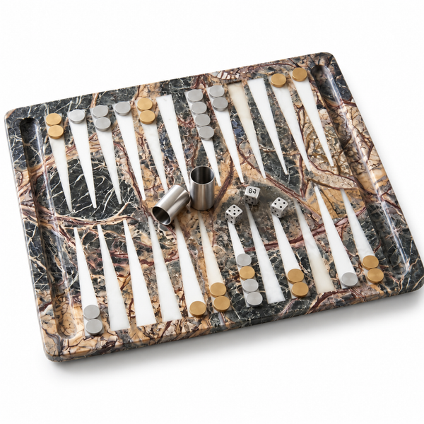 Marble Backgammon Set, 22